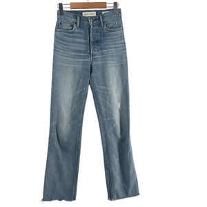 Aritzia Denim Forum Arlo High Rise Straight Jeans in Classic Blue sz 24